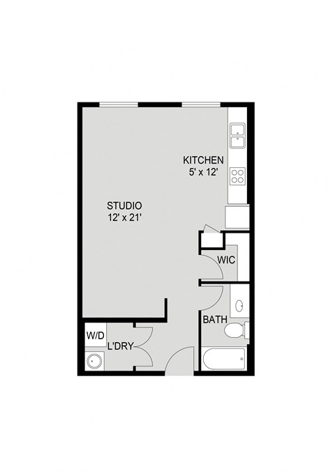 a floor plan of a 1 bedroom floor plan